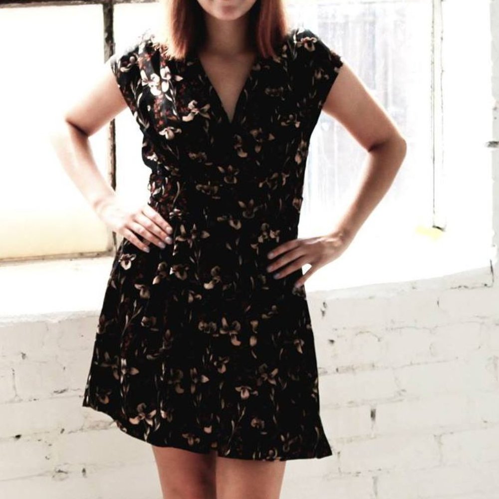 Black Mini Dress with Tie Belt